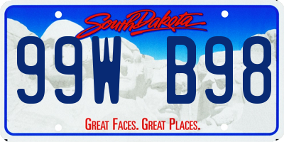 SD license plate 99WB98