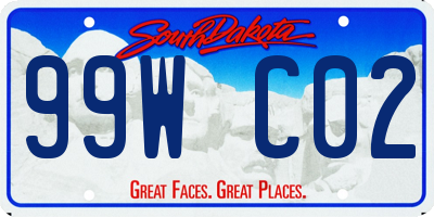 SD license plate 99WC02