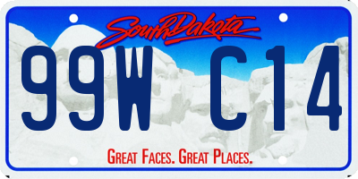 SD license plate 99WC14
