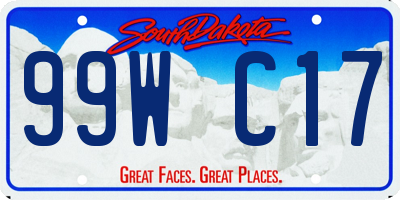 SD license plate 99WC17