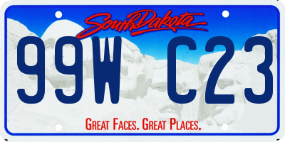 SD license plate 99WC23