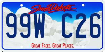 SD license plate 99WC26