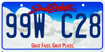 SD license plate 99WC28