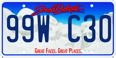 SD license plate 99WC30