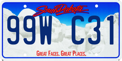 SD license plate 99WC31