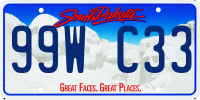 SD license plate 99WC33