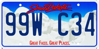 SD license plate 99WC34