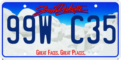 SD license plate 99WC35