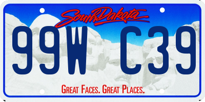 SD license plate 99WC39