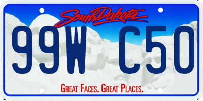 SD license plate 99WC50