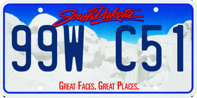 SD license plate 99WC51