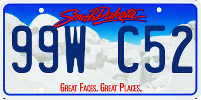 SD license plate 99WC52