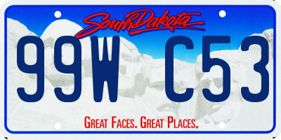 SD license plate 99WC53