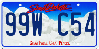 SD license plate 99WC54