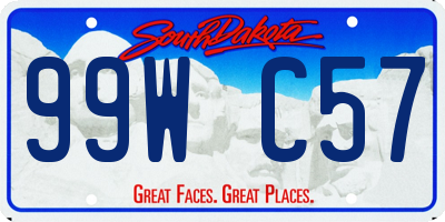 SD license plate 99WC57