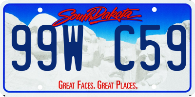 SD license plate 99WC59