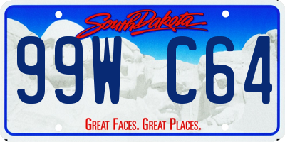 SD license plate 99WC64