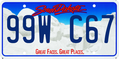 SD license plate 99WC67