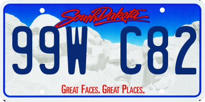 SD license plate 99WC82