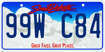 SD license plate 99WC84