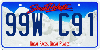 SD license plate 99WC91