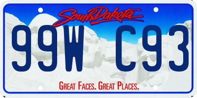 SD license plate 99WC93