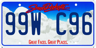 SD license plate 99WC96