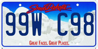 SD license plate 99WC98