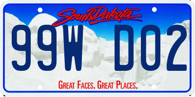 SD license plate 99WD02