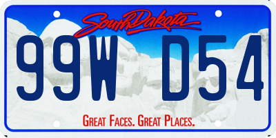 SD license plate 99WD54