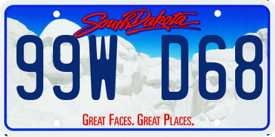 SD license plate 99WD68
