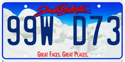 SD license plate 99WD73