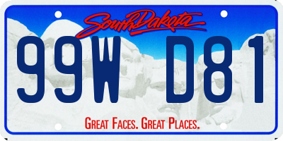 SD license plate 99WD81