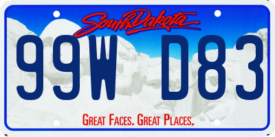 SD license plate 99WD83