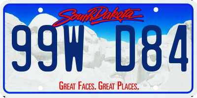 SD license plate 99WD84