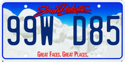SD license plate 99WD85