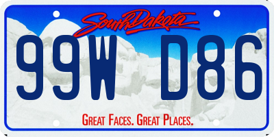 SD license plate 99WD86