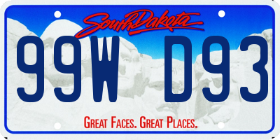 SD license plate 99WD93