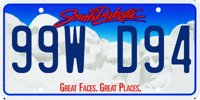 SD license plate 99WD94
