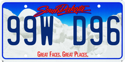 SD license plate 99WD96