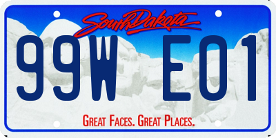 SD license plate 99WE01