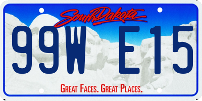 SD license plate 99WE15