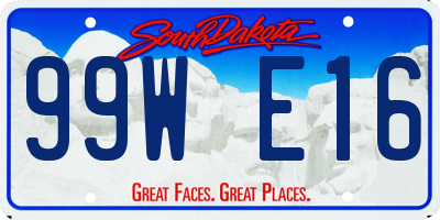 SD license plate 99WE16