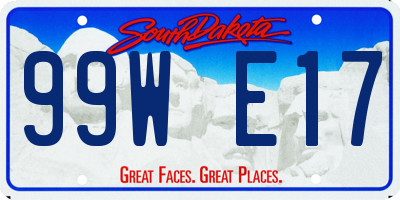 SD license plate 99WE17