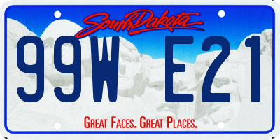 SD license plate 99WE21