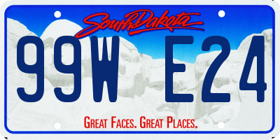 SD license plate 99WE24