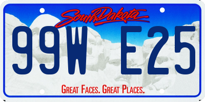 SD license plate 99WE25