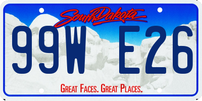 SD license plate 99WE26