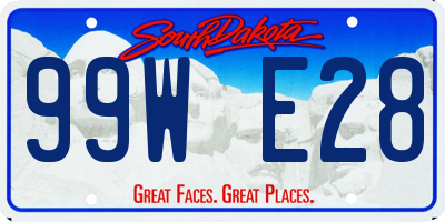 SD license plate 99WE28