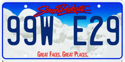 SD license plate 99WE29